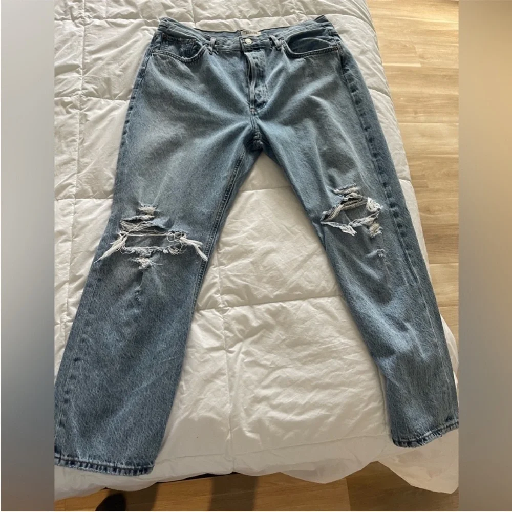 ⛱️AGOLDE - Light Blue Riley High Rise Straight Leg Jeans - 32